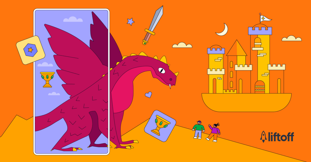 2023 Midcore Gaming Apps Report with Liftoff logo