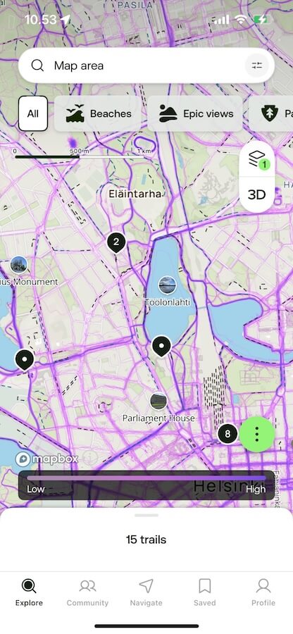 AllTrails’ Community Heatmap